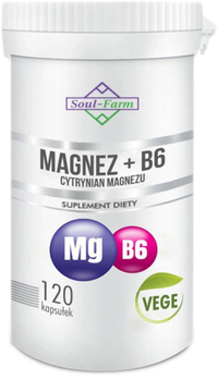 Добавка харчова Soul Farm Premium Magnesium B6 Цитрат магнію 120 (5902706732283)