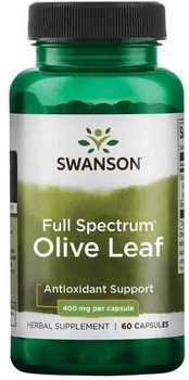 Swanson Fs Olive Leaf 400mg 60 kapsułek (87614112800)