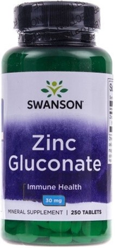 Харчова добавка Swanson цинк (глюконат) 30 мг 250 таблеток (87614012032)
