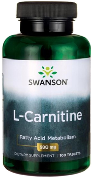 Харчова добавка Swanson L-карнітин 500 мг 100 таблеток (87614110011)