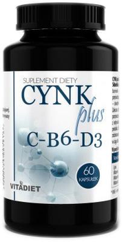 Vitadiet Cynk Plus C B6 D 60 kapsułek Odporność (5900425005916)