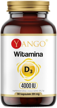 Харчова добавка Yango вітамін D3 4000 МО 90 капсул 291 мг (5903796650853)