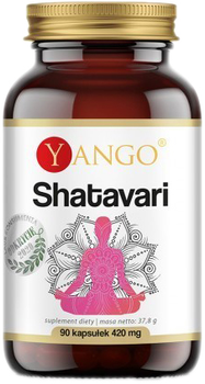 Suplement diety Yango Shatavari 420 mg 90 kapsułek Układ Rozrodczy (5907483417910)