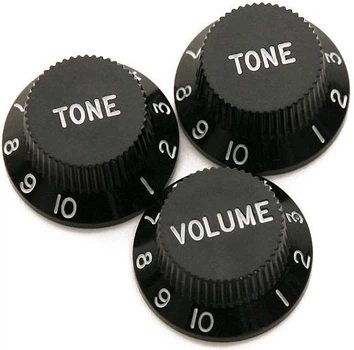 Набор пластиковых ручек для потенциометров DIMARZIO DM2111 B STRAT KNOBS SET (BLACK)
