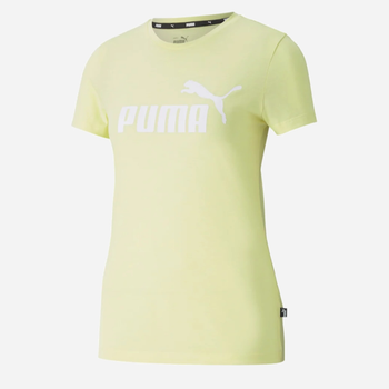 Футболка бавовняна жіноча Puma Ess Logo Tee Heather 586876-40 M Жовта (4063697258907)