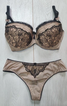 Комплект женского белья Польша PUSH-UP Kinga lingerie de femme F1576 80D бежевый