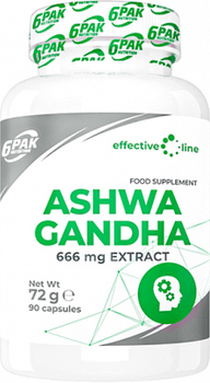 Дієтична добавка Ашвагандха 6PAK Nutrition Effective Line Ashwagandha 90 капсул (5902811812542)