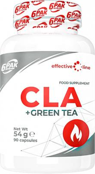 CLA + зелений чай 6PAK Nutrition Effective Line CLA + Green Tea 90 капсул (5902811812375)