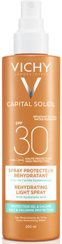 Сонцезахисний спрей Vichy Capital Soleil Beach Protect Anti-Dehydration SPF 30+ з гіалуроновою кислотою, проти зневоднення шкіри + захист від солі та хлору 200 мл (3337875648554)