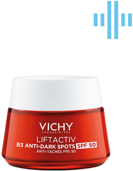 Антивіковий крем Vichy Liftactiv В3 для корекції пігментних плям та зморщок SPF50 50 мл (3337875832724)