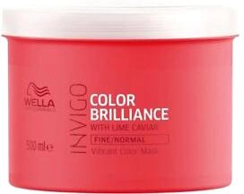 Maska Wella Professionals Invigo Brilliance Fine dla blasku włosów farbowanych twardych i cienkich z kawiorem z limonki 500 ml (8005610633749)