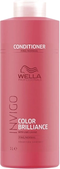 Odżywka Wella Professionals Invigo Brilliance Fine Cond dla blasku włosów farbowanych normalnych i cienkich z kawiorem z limonki 1000 ml (8005610634371)