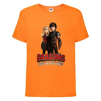 Футболка детская Как приручить дракона (DRAGONS) оранжевая (DRAGONS-003-orange) 116 см