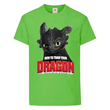 Футболка детская Как приручить дракона (DRAGONS) светло-зеленая (dragon-05-green) 104 см.