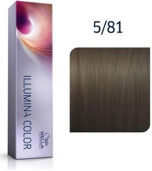 Trwała krem-farba do włosów Wella Professionals Illumina Color 5/81-Jasny perłowy popiół (8005610538440)