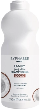 Szampon Byphasse Family Fresh Delice z kokosem do włosów farbowanych 750 ml (8436097095445)