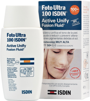 Флюїд для обличчя Isdin Foto Ultra Active Unify/Fusion Fluid Sin Color SPF 50+ 50 мл (8470001710529)