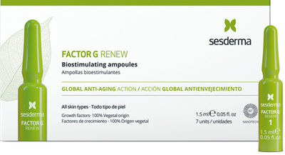 Біостимулювальні антивікові ампули Sesderma Factor G Renew 1.5 мл х 7 шт. (8429979448378)