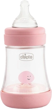 Chicco Perfect 5 plastikowa butelka do karmienia z silikonowym smoczkiem 0m+ 150 ml różowy (20211.10.40)
