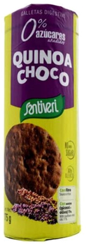 Шоколадне печиво Santiveri Digestive Quinoa Choco з кіноа покрите шоколадом без цукру 175 г (8412170039292)
