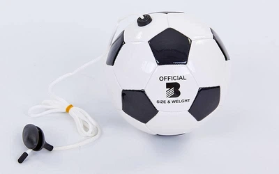 М'яч футбольний тренажер SP-Sport OFFICIAL FB-6883-3 №3 PU чорний-білий