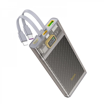 Power bank Hoco J104A (20000mAh / Out: 2USB 22,5W QC3.0, Type-C 20W PD / In: Type-C 18W PD, Cable Lightning, Cable Type-C ) з LED Дисплеєм, Сірий