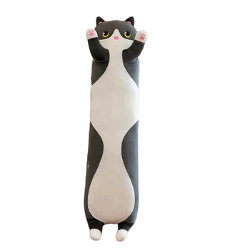 Мягкая игрушка обнимашка Кот батон 70 см My Kigu Плюшевый Черный (9011)