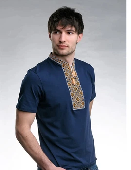 Футболка вишиванка 3XL синя (СМ-30)