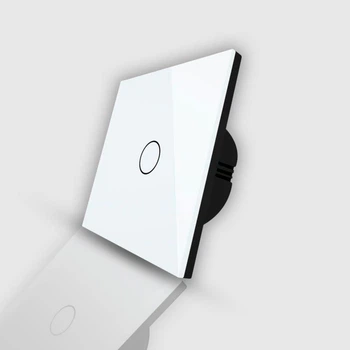 Вимикач білий сенсорний одноклавішний Tuya Wi-Fi