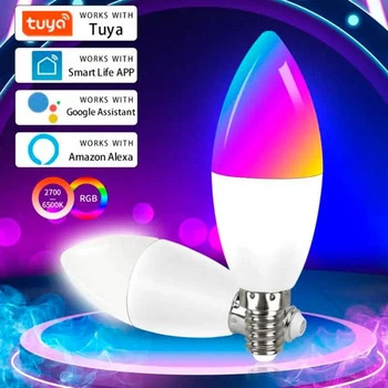 Лампа Zigbee RGB+CW LED E14 (Tuya smart)