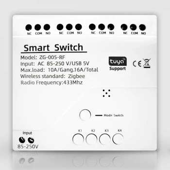 Реле з сухим контактом Tuya Smart 85-250V(AC) Чотириканальне Zigbee