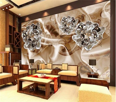 3D Фото Обои PHOTODECOR "Цветы на ткани"