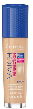 Podkład nawilżający Rimmel Match Perfection SPF20 200 Soft Beige 30 ml (3614220954059)