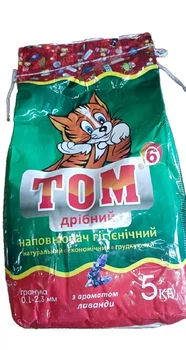 Бентонитовый наполнитель Том 6 мелкий, гранула 0.1-2.3 мм, с ароматом лаванды, 5 кг