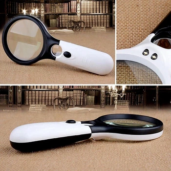 Ручна лупа Magnifier кратність Х3, Х45 зі світлодіодним підсвічуванням