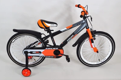 Дитячий велосипед Ardis Fitness 20" чорно-жовтогарячий з бічними колесами