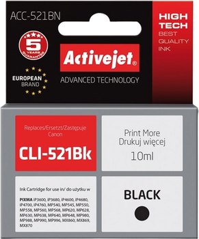 Tusz Activejet Supreme do Canon CLI-521Bk Black (ACC-521BN)