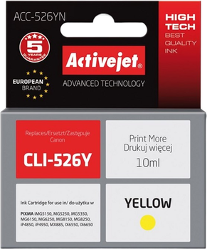 Tusz Activejet Supreme do Canon CLI-526Y Yellow (ACC-526YN)