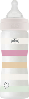 Пляшечка для годування пластикова Chicco Well-Being Colors з силіконовою соскою 2м+ 250 мл Рожева (28623.11)
