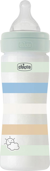 Пляшечка для годування пластикова Chicco Well-Being Colors з силіконовою соскою 2м+ 250 мл М'ятна (28623.21)