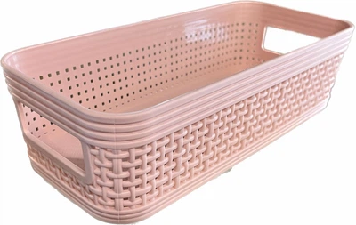 Кошик ажурний з ручками S Stenson TD00915-S 22х10.5х6см pink