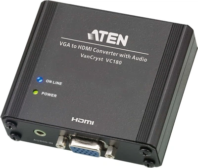 Конвертер інтерфейсу ATEN VC180 VGA-HDMI із підтримкою звуку (VC180-A7-G)