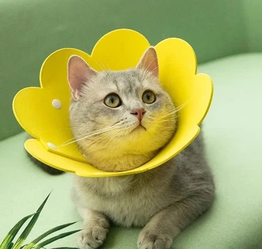 Воротник-ошейник "для заживления ран" для собак и кошек Yellow Flower Size XS