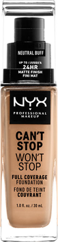 Podkład matujący NYX Professional Makeup Can\\\'t Stop Won\\\'t Stop 24-Hour 10.3 Neutral buff 30 ml (800897181161)