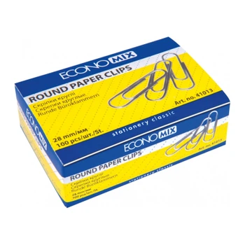 Скрепки канцелярские Economix 28 мм круглая, 100шт (E41013)