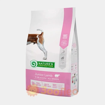 Сухой корм Nature's Protection Junior Lamb All Breeds, для щенков всех пород, с ягненком, 2 кг