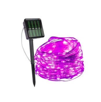 Гірлянда автономна Solar 50D 0.6-1.1W 5m CW рожеве свічення IP65