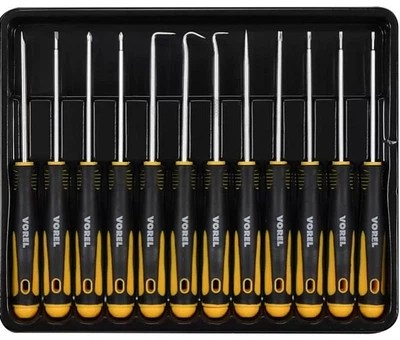Набір викруток та гачків прецизійних VOREL 165мм SL PH TORX 12 елементів (64555)