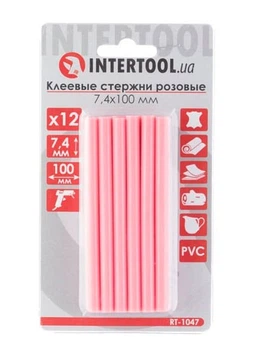 Стержни клеевые Intertool розовые 7,4х100мм 12шт (RT-1047)