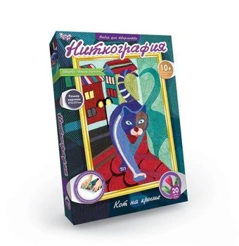 Набор для творчества Danko Toys Ниткография: Кот на крыше NG-01-02